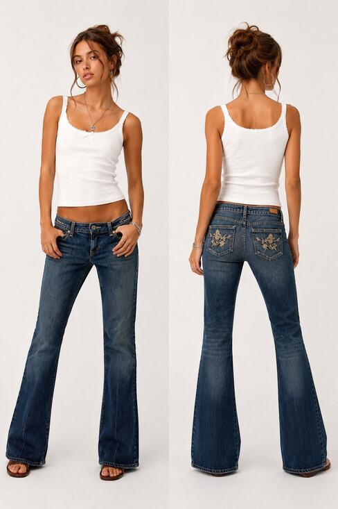 PAIGE Denim - Y2K PAIGE Laurel Canyon Bootcut Jeans Embroidered Pocket Size 29